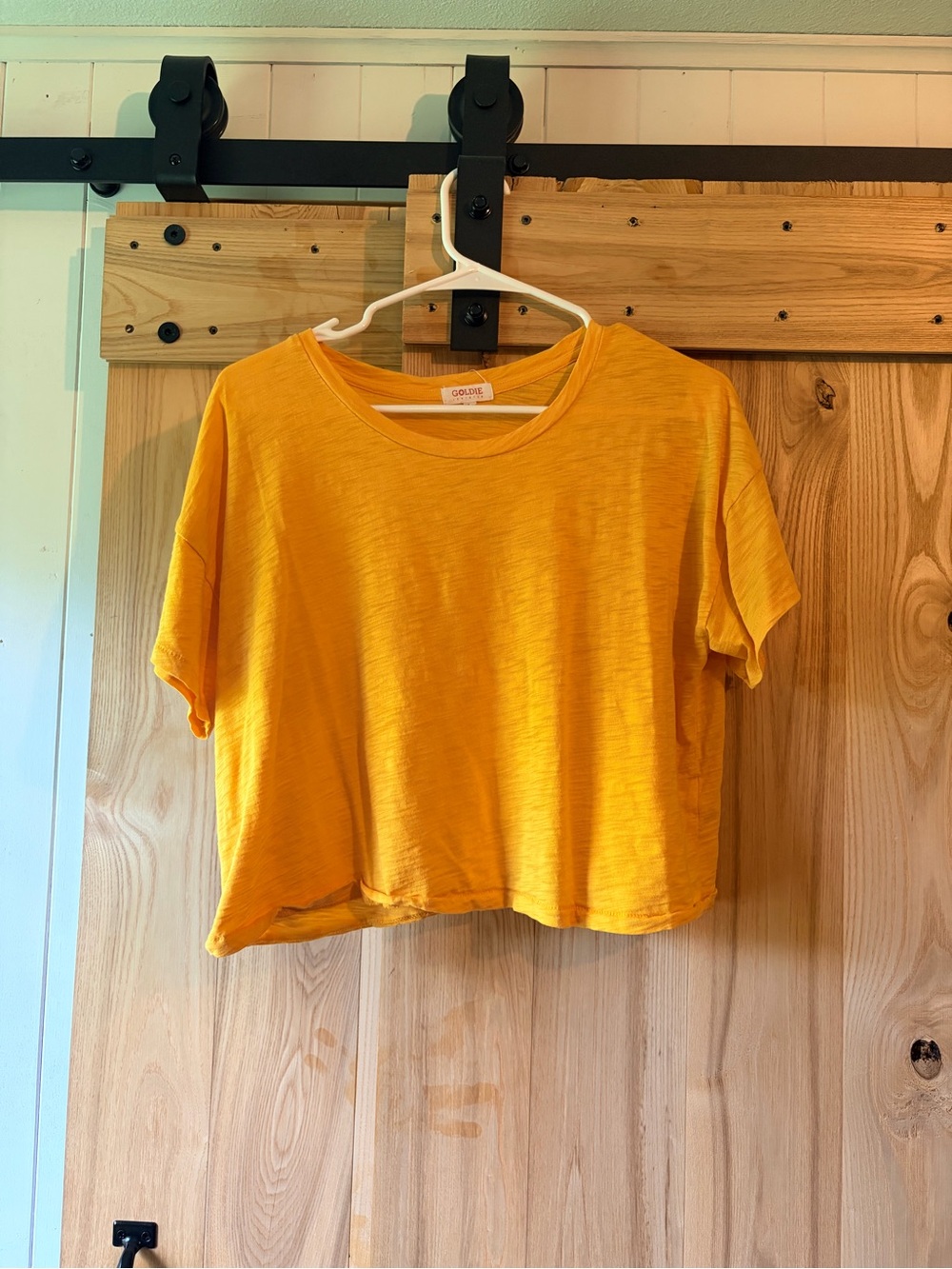 Goldie Cropped Tee in Mustard